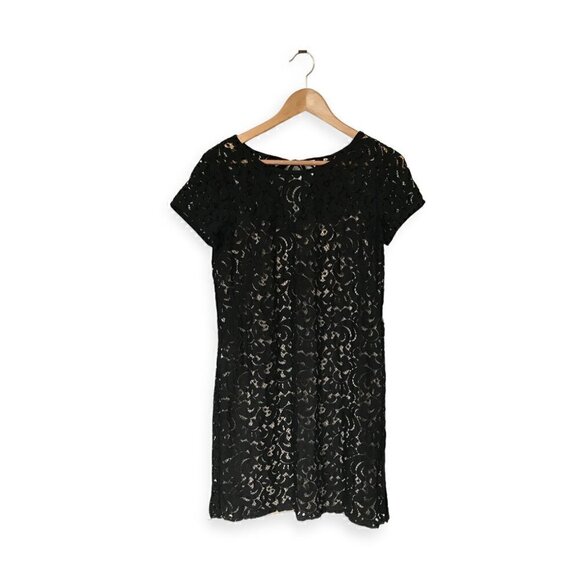 Loft black lace mini dress with Nude Underlay, Size 6 - Picture 1 of 11